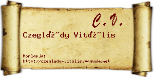 Czeglédy Vitális névjegykártya